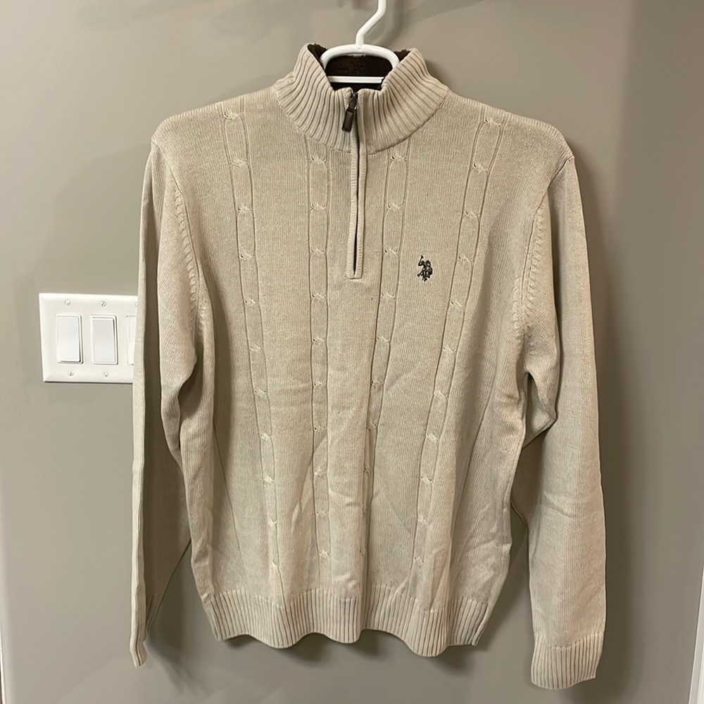 MEN’S TAN U.S. POLO ASSN. SWEATER. XL